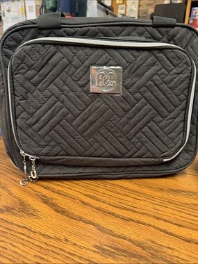Quilted Black Travel Cosmetic Case